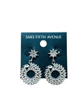 Saks Fifth Avenue Crystal & Silver Earrings. NWT